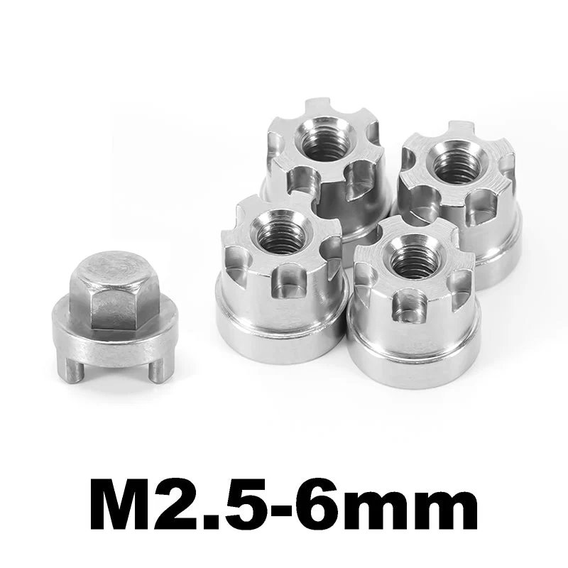 INJORA Stainless Steel Wheel Nuts 6MM (M2.5 Threads) WH-26-6