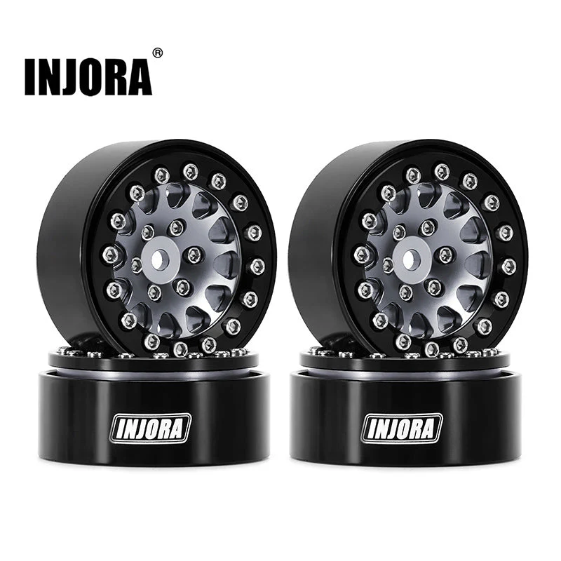 INJORA 1.3&quot; Aluminium Beadlock Wheels for 1/24 1/18 RC Crawler (W1311) YQW-1311BG