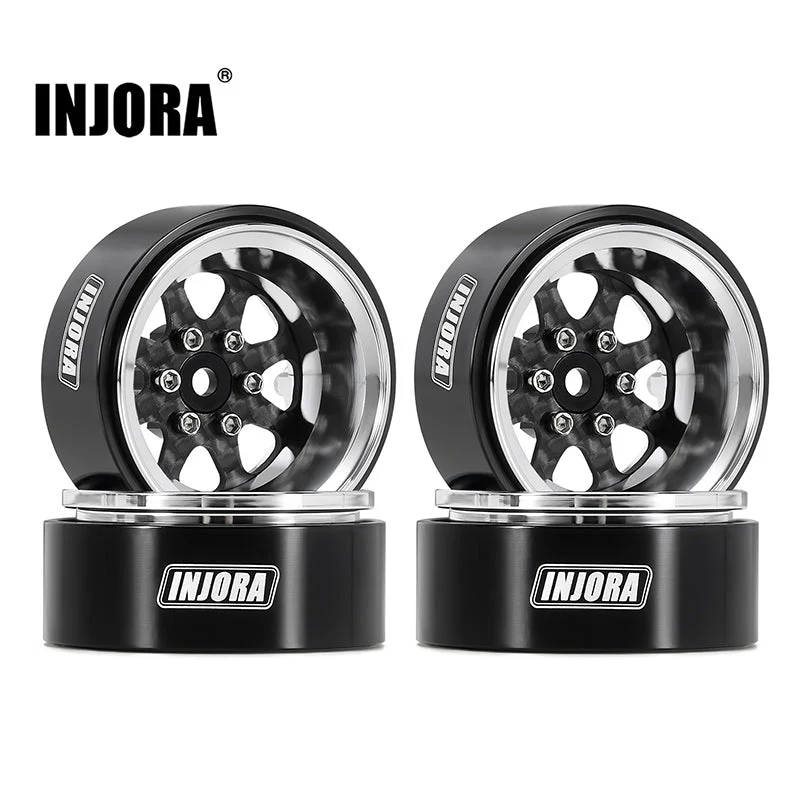 INJORA 1.3&quot; ModuWheel Silver Beadlock Wheels Negative Offset  YQW-MW1305SR