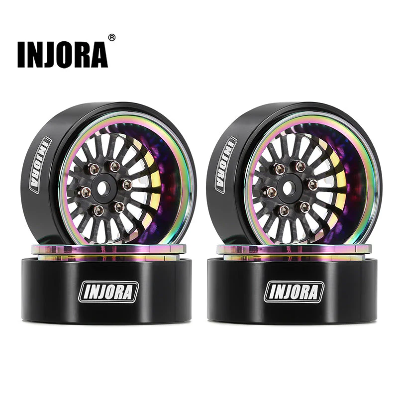 INJORA 1.3&quot; ModuWheel Rainbow Beadlock Wheels Negative Offset YQW-MW1306RW