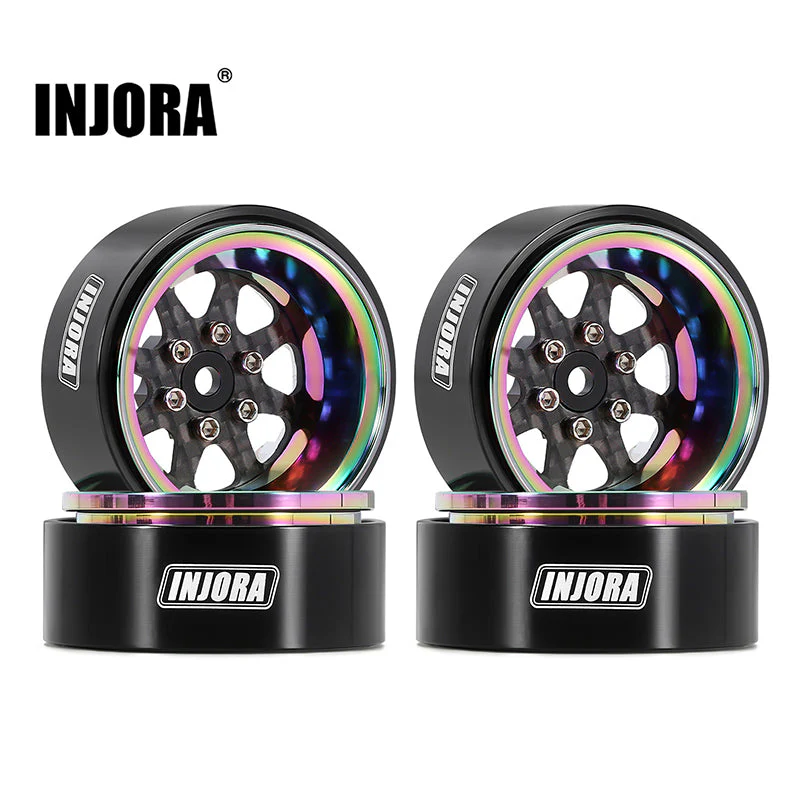INJORA 1.3&quot; ModuWheel Rainbow Beadlock Wheels Negative Offset YQW-MW1305RW