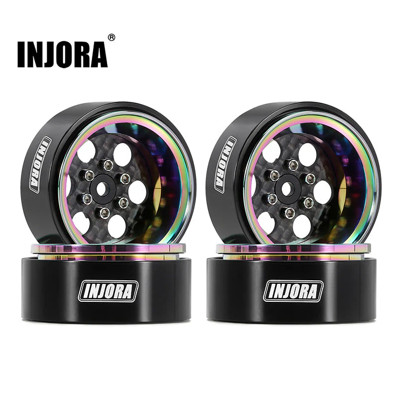 INJORA 1.3&quot; ModuWheel Rainbow Beadlock Wheels Negative Offset YQW-MW1304RW