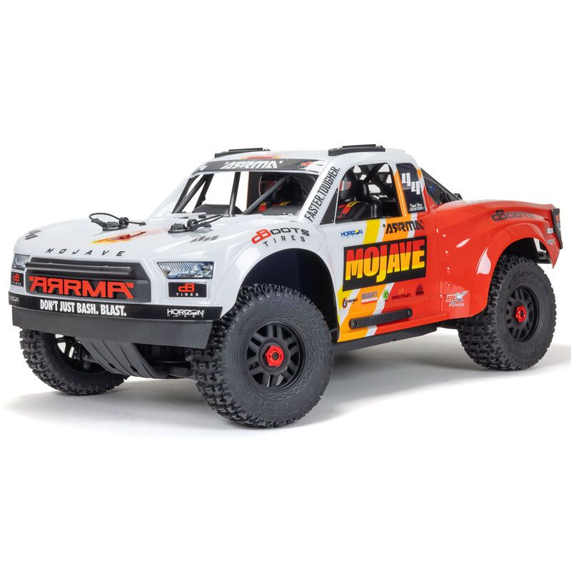 Arrma 1/8 MOJAVE 4S 4X4 RTR Brushless Desert Truck, White/Red ARA4404T1