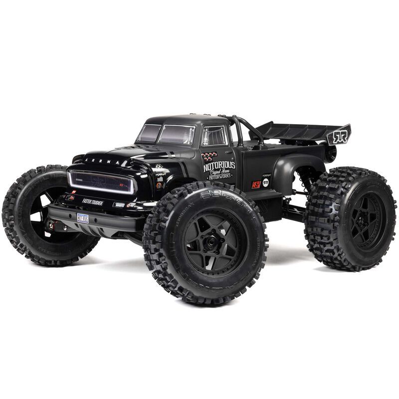 Arrma 1/8 NOTORIOUS 6S 4X4 RTR Brushless Stunt Truck, Black ARA8611V6T1