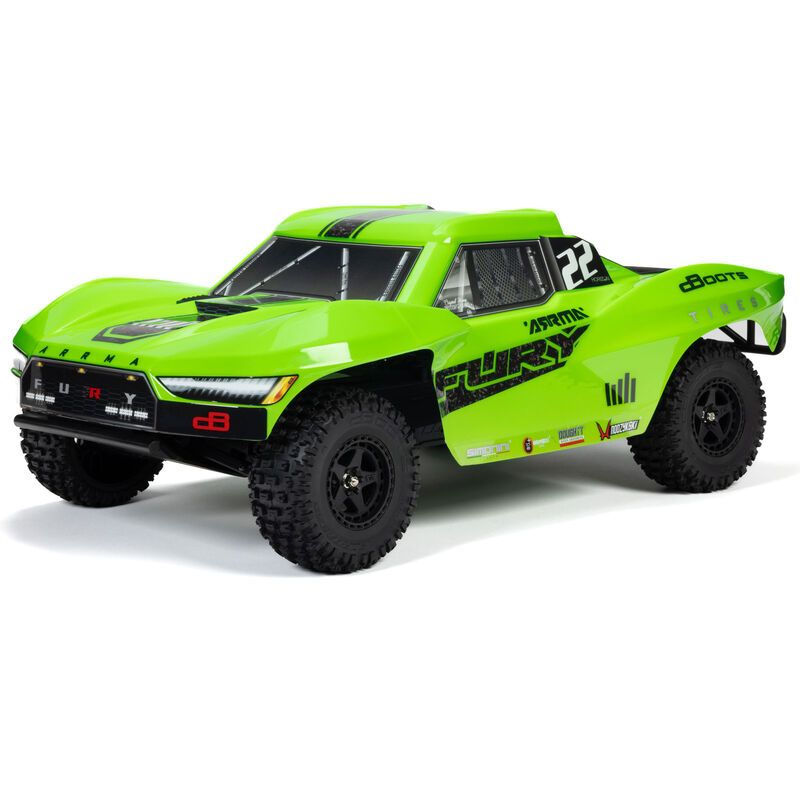 Arrma 1/10 FURY 2WD RTR Brushed Short Course Truck, Green ARA3221T1