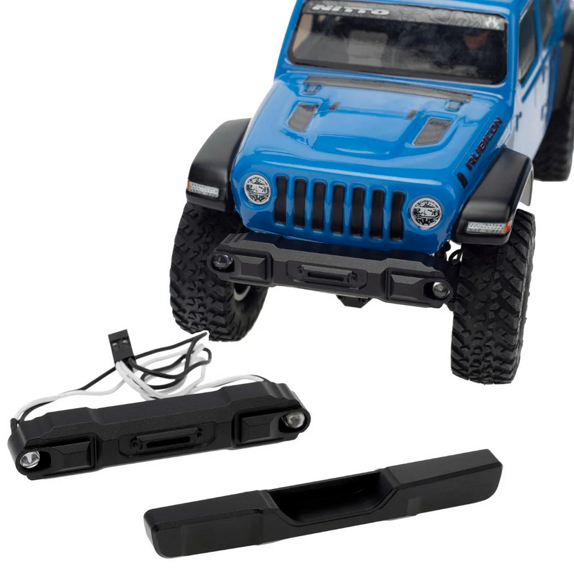 Powerhobby SCX24 Jeep Gladiator Bronco Front Rear Aluminum Bumper with Lights PHSCX24748