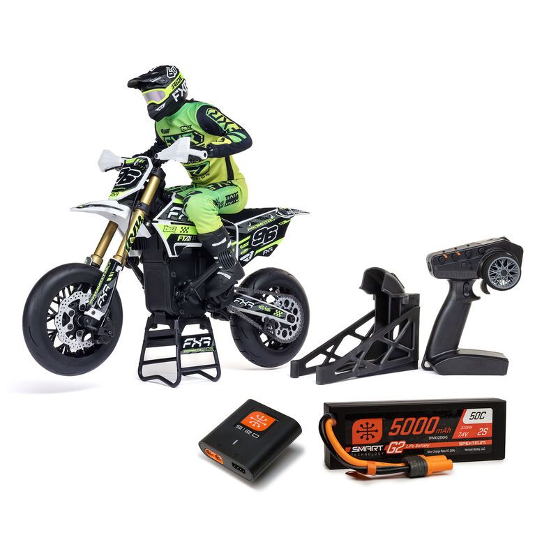Losi 1/4 Promoto-SM FXR Supermoto Motorcycle RTR (Battery and Charger Included), White LOS-2310