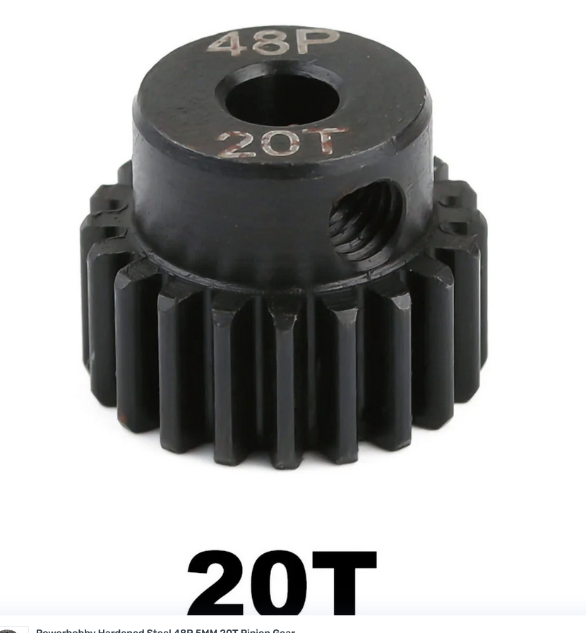 Powerhobby Hardened Steel 48P 5MM 20T Pinion Gear 48P5MM20T