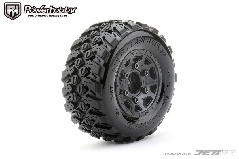 Powerhobby King Cobra 1/10 SC Belted Tires (2) with Removable Hex Wheels PHB3102CBMSGN