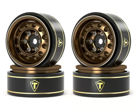 Treal Hobby Type K 1.0&quot; 12-Hole Beadlock Classic Vintage Wagon Wheels (Bronze) (4) (28.9g) TLHTSCX24-252