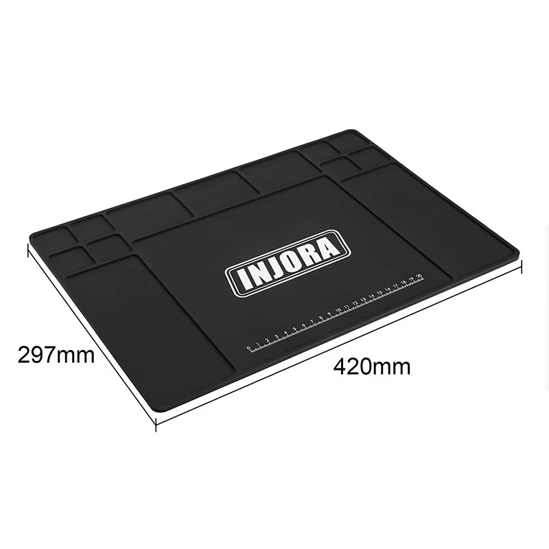 INJORA Silicone Work Mat Pit Mat for 1/18 1/24 RC Car (420x297mm) Tool-64