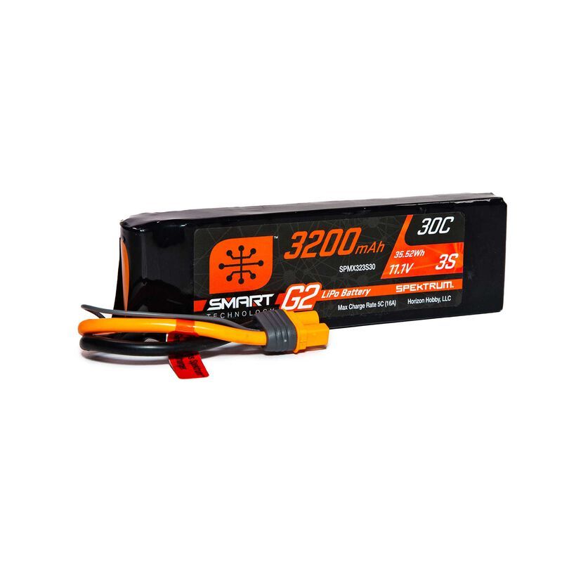 Spektrum 11.1V 3200mAh 3S 30C Smart G2 LiPo Battery: IC3  SPMX323S30