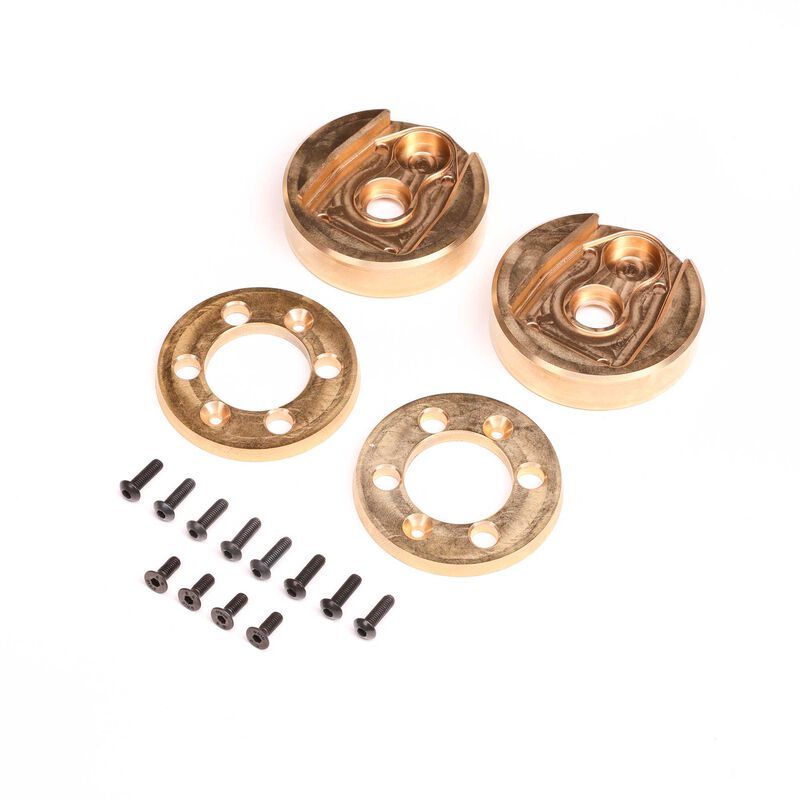 Axial Portal Cover and Weights, Brass (122.4g,34.6g ea), AF16P: AXP8 AXI-2201