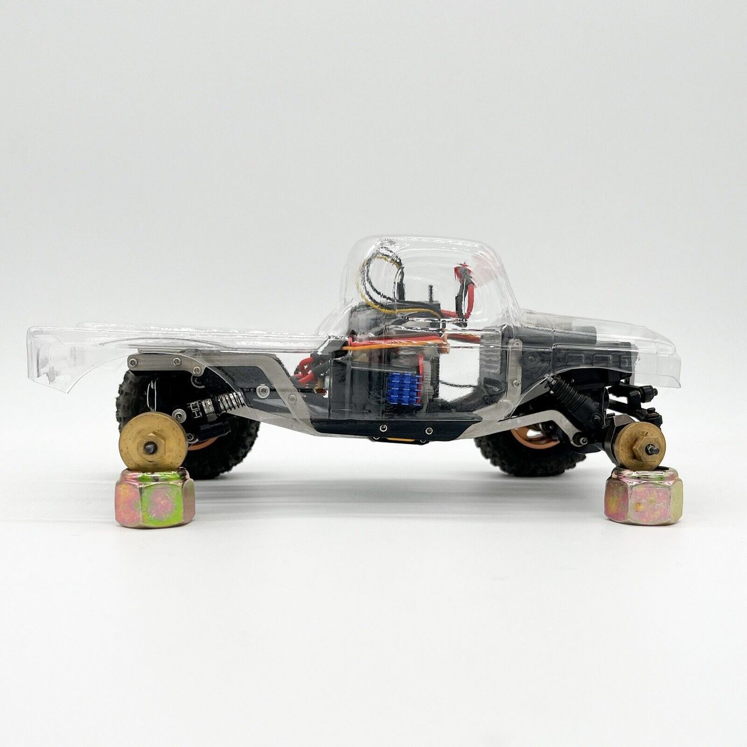 Orange Crawler Sliver SCX24 6061 T6 Aluminum Low CG Chassis Kit With Sliders And Magnetic Body Mounts