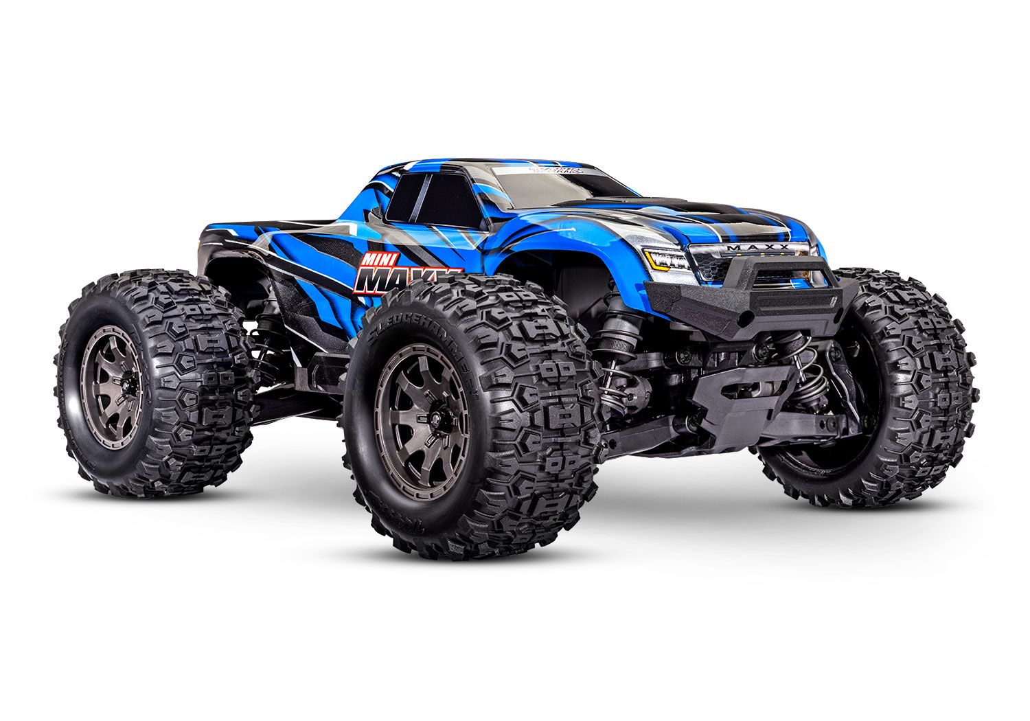 Traxxas Mini Maxx® Brushless 1/16 4WD RTR Monster Truck (Blue) w/TQ™ 2.4Ghz Radio, Battery &amp; Charger 107154-1-Blue