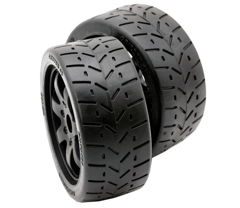 Powerhobby 1/8 Gripper 42/100 Belted Mounted Tires 17mm Black Wheels PHT5101
