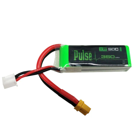 PULSE 350mah 2S 7.4V 50C LiPo Battery - XT30 Connector (OMP M1) PLU50-3502