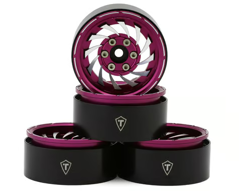 Treal Hobby Cyclone 1.9&quot; Aluminum Beadlock Wheels (Pink) (4) (122.5g) TLHTWHEEL-175