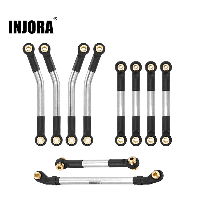 INJORA Stainless Steel High Clearance Chassis Links Steering Links Set for 1/24 FCX24 FCX24-15-16SR