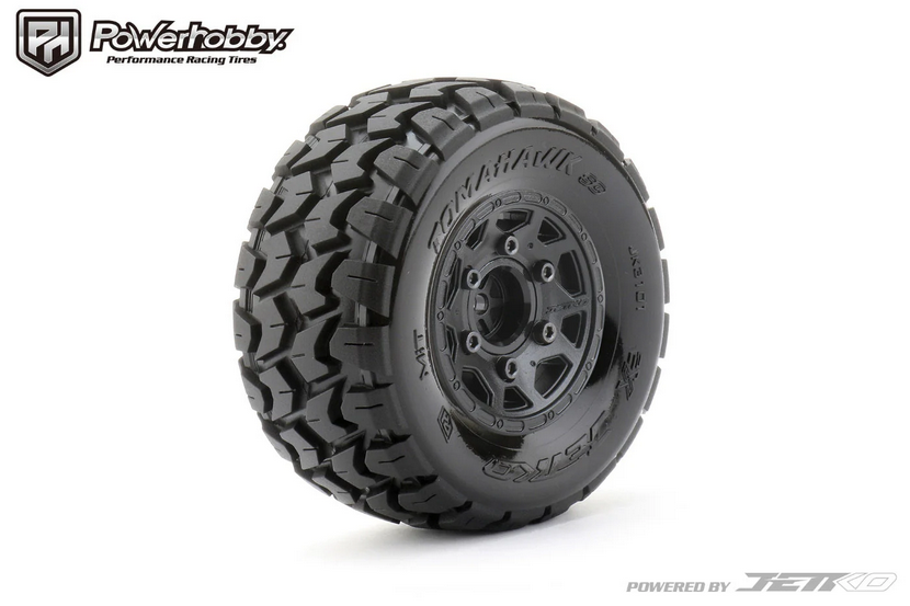 Powerhobby Tomahawk 1/10 SC Belted Tires (2) with Removable Hex Wheels PHB3101CBMSGN
