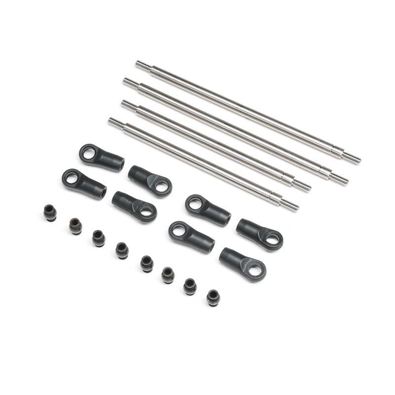 Axial Rear Upper/Lower 4WS Links Set, Titanium: AXP8 AXI-2207