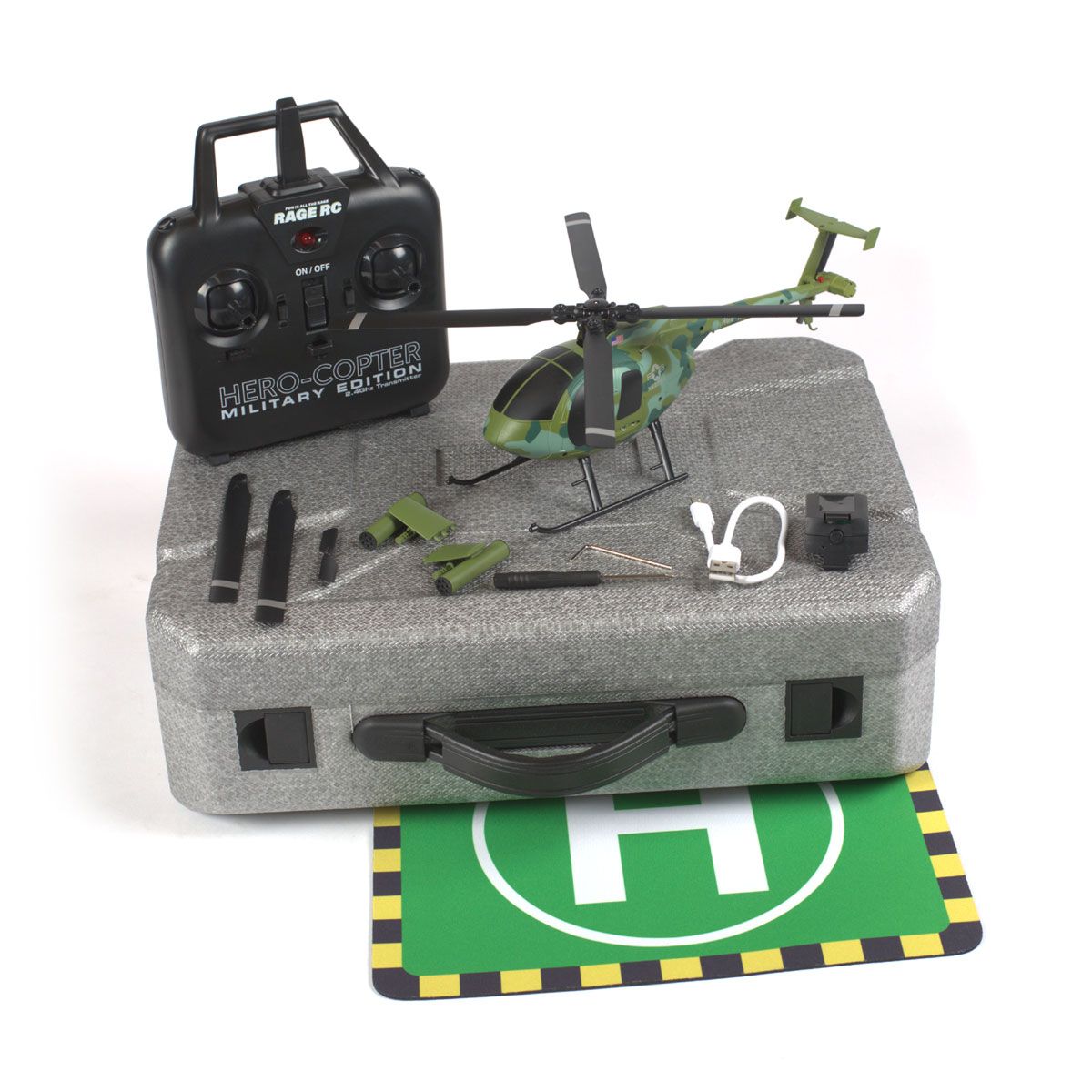 Rage R/C Hero-Copter Military, 4-Blade RTF Heli; Marines RGR6101