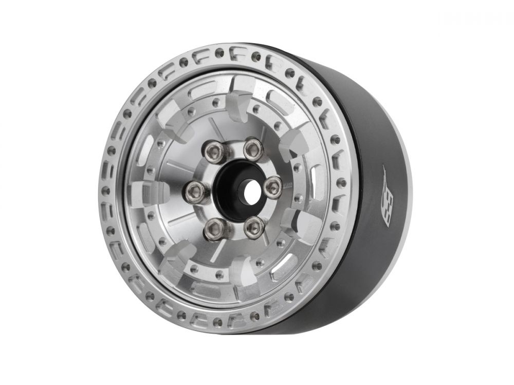 Boom Racing ProBuild™ 1.9&quot; XZ7 Adjustable Offset Aluminum Beadlock Wheels (2) Platinum/Platinum BRPB090PLPL