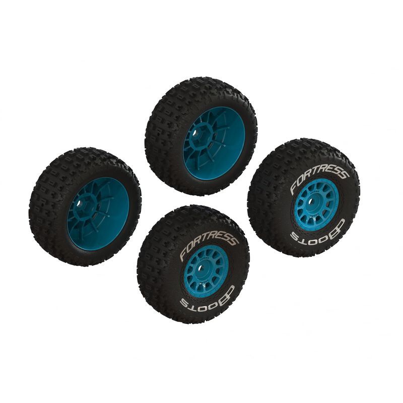 Arrma dBoots &#39;FORTRESS&#39; Glued Tire Set, Blue (2 Pairs) ARA-1571