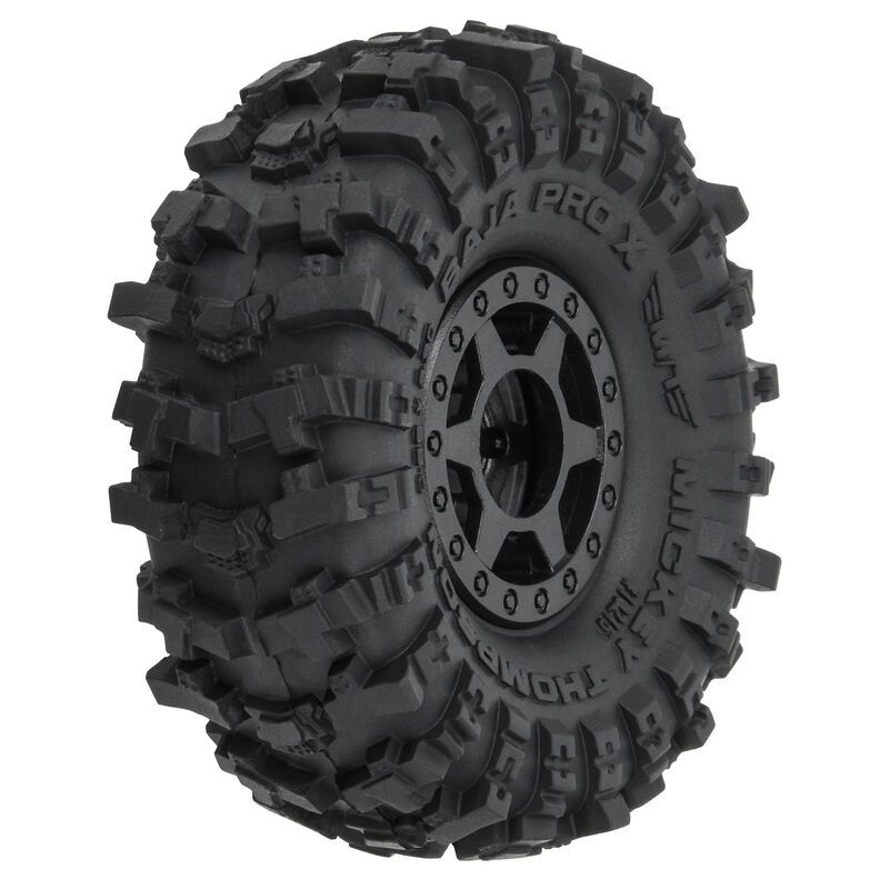 Pro-Line 1/24 Mickey Thompson Baja Pro X F/R 1.0&quot; MTD 7mm Black Holcomb (4) PRO1021510