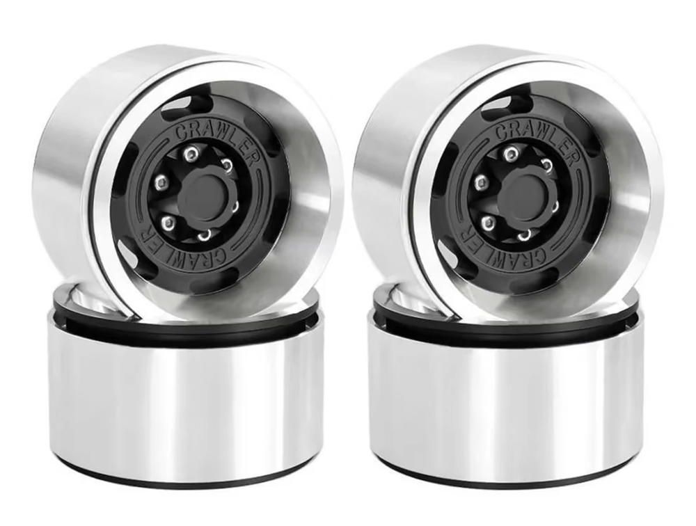 Integy Black Alloy 1.9 Beadlock Wheels (4) Set C33962BLACK