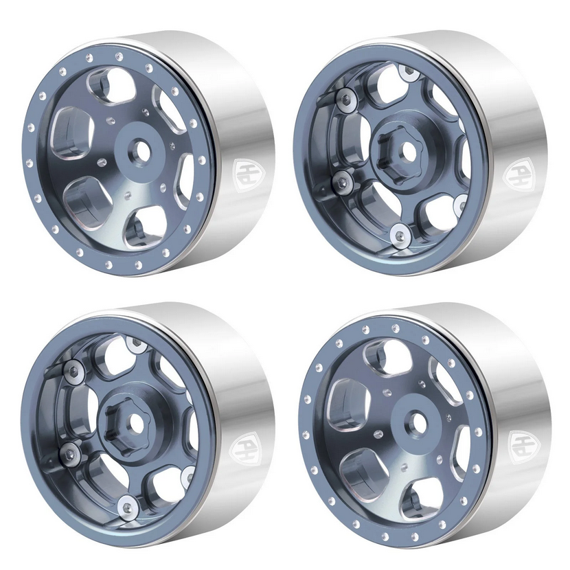 Powerhobby 1.3" Aluminum Beadlock Wheels Titanium (4) PHB7291TI