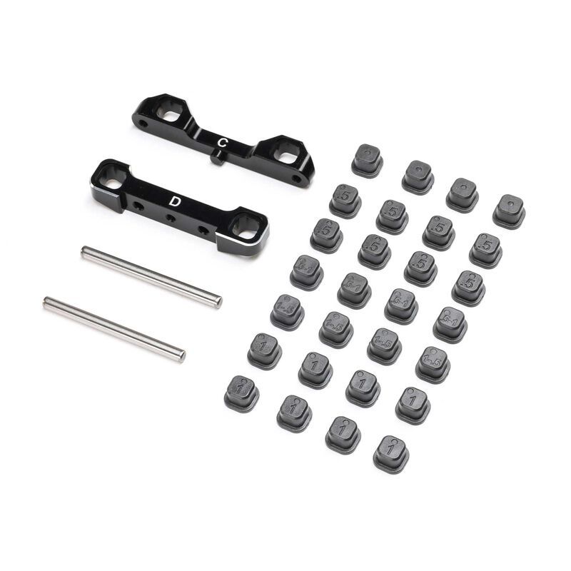Team Losi Racing Adjustable Pivot Set C &amp; D, Black: 22S Sprint TLR-1055