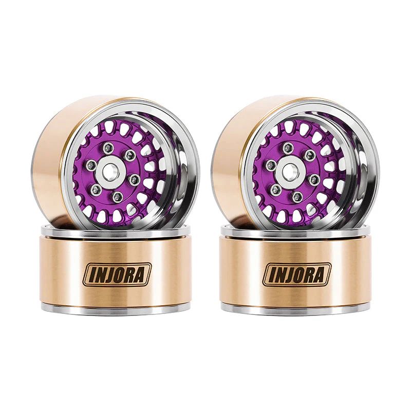 INJORA 1.0&quot; ModuWheel Brass &amp; Aluminum Wheels (Purple) YQW-MW1016PU