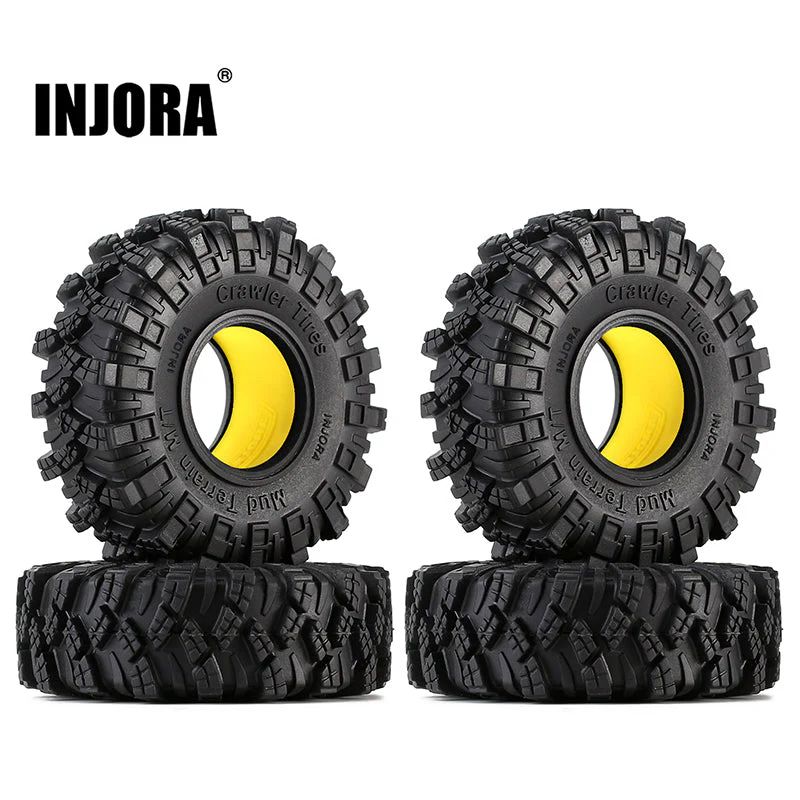 INJORA 1.0&quot; 62*20.5mm Tires &amp; Silicone Rubber Inserts Combo (4) (T1007) YQT-1007-1062YE