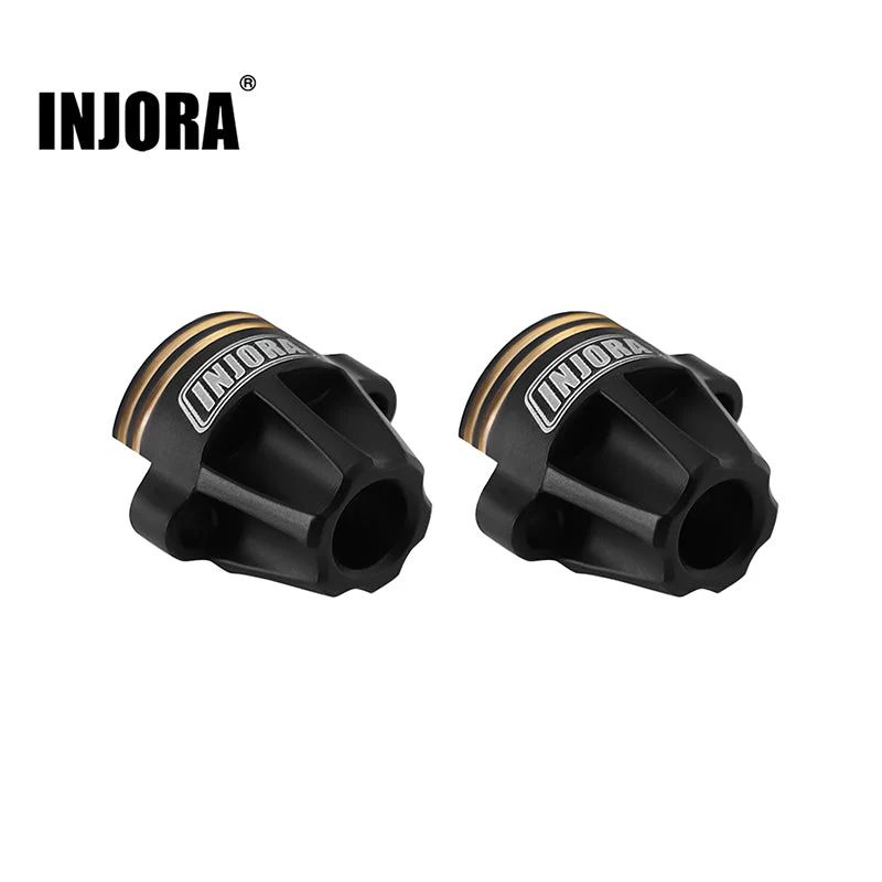 INJORA Black Brass Rear Axle Caps for 1/18 HPI Venture18 VEN-11BK