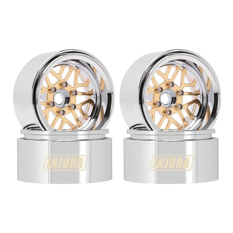 INJORA 1.9&quot; ModuWheel Brass &amp; Aluminum -9.65mm Offset Wheels YQW-MW1905SR