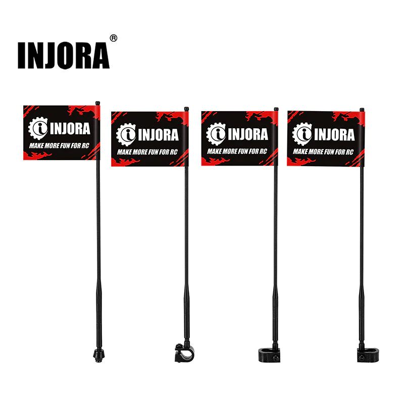 INJORA 4PCS 147mm Decoration Antenna with Flag for 1/10 RC Crawler INA-120