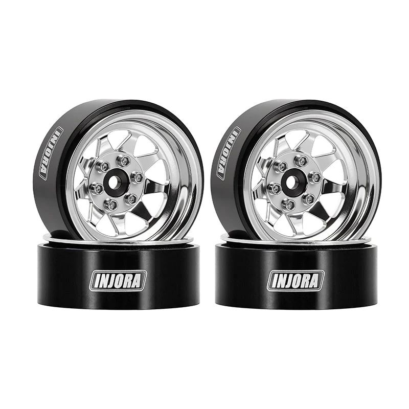 INJORA 1.3&quot; Stamped Steel Wheels -4.05mm Offset (Silver) YQW-1312SR