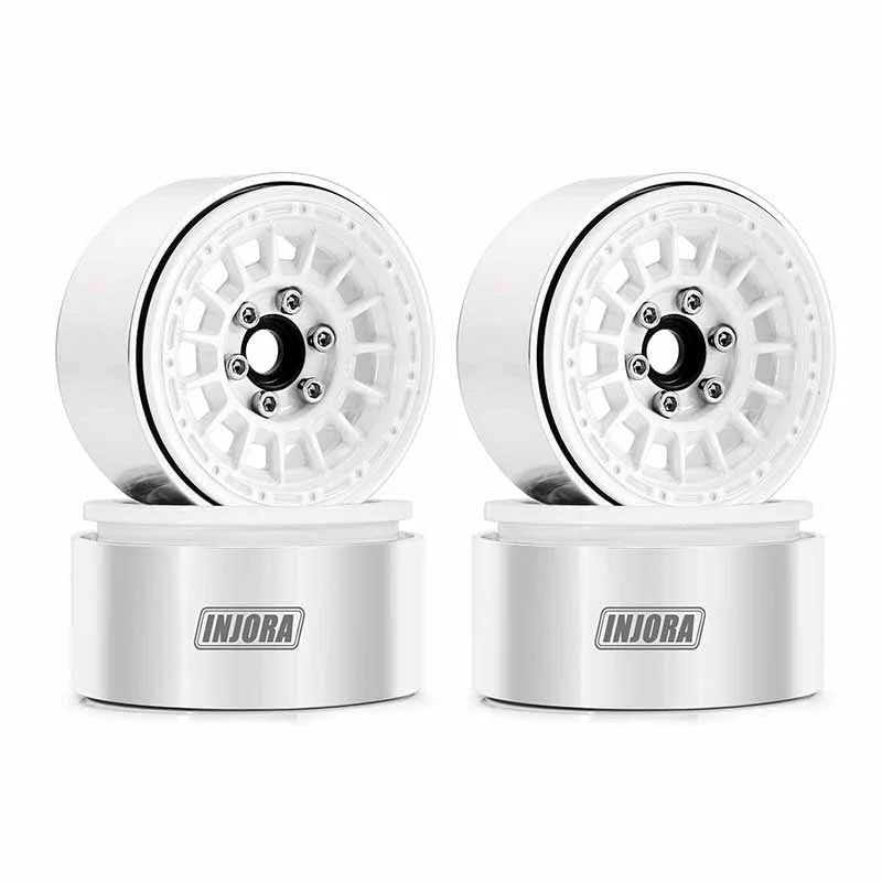 INJORA 1.9&quot; CNC Beadlock Aluminum Multi-spoke Wheels (White) DGW-1902WH