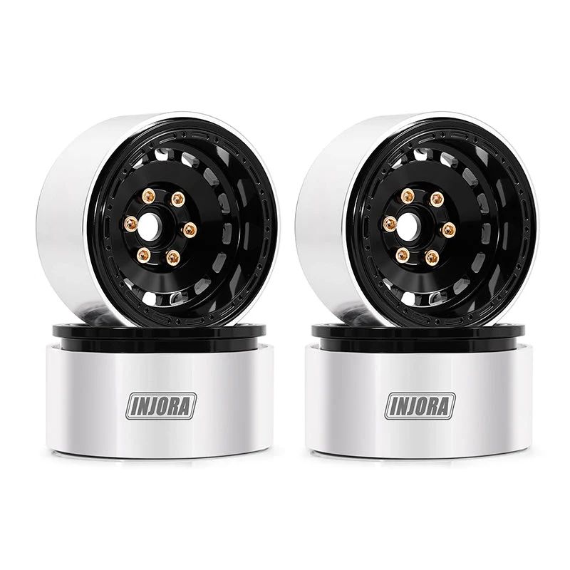 NJORA 1.9&quot; CNC Beadlock Aluminum -10mm Offset Wheels (Black) DGW-1903BK