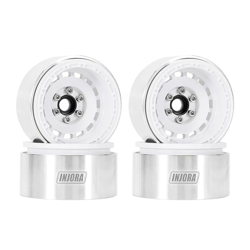 NJORA 1.9" CNC Beadlock Aluminum -10mm Offset Wheels (White) DGW-1903WH