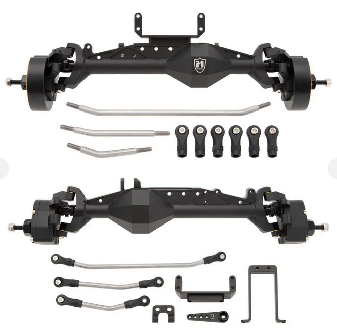 MEUS Racing 1/10 Capra 1.9 4WS UTB Isokinetic 3-Section Two Front Axles (Black)