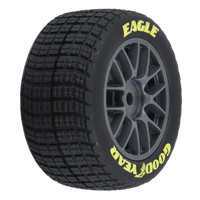Pro-Line Racing 1/12 Goodyear Eagle Dirt Tire F/R MTD Gray Wheels (4): Losi NASCAR PRO1030310