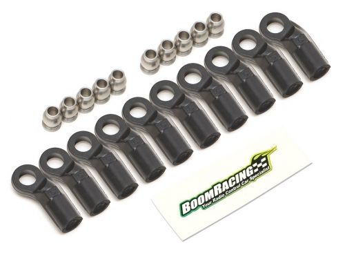 Boom Racing KUDU™ Heavy Duty Rust-Resistant M4 Nylon Rod Ends 19.5mm Sideways) w/ SST Pivot Ball (5.8x3x7.4mm) (10) BRW750308C