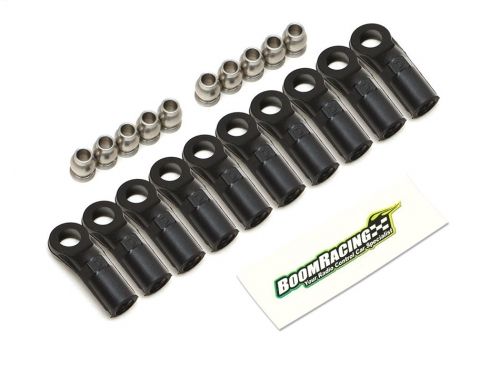 Boom Racing KUDU™ Heavy Duty Rust-Resistant M3 Nylon Rod Ends 20.00mm (Upwards) w/ SST Pivot Ball (5.8x3x7.4mm) (10) Black BRW750318D