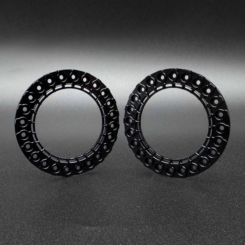 Reefs RC 1/10 SLUICE 1.9&quot; Beadlock Rings, Black (2) REEFS259