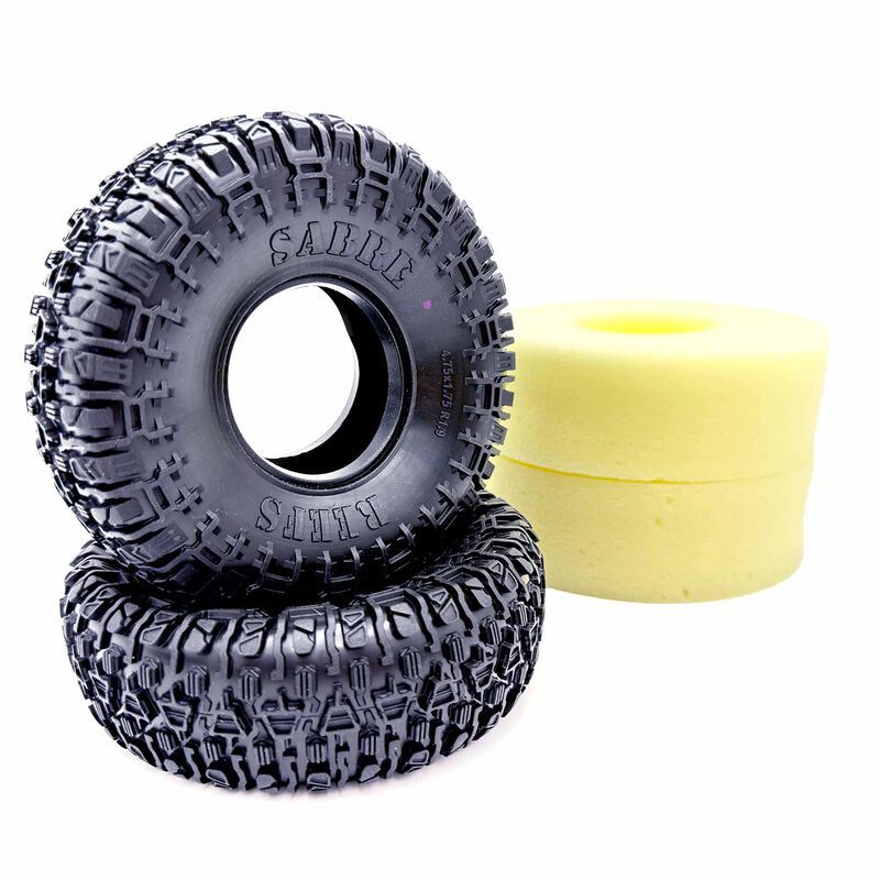 Reefs RC 1/10 SABRE 1.9&quot; Rock Crawler Tires &amp; Inserts, XP Compound REEFS252