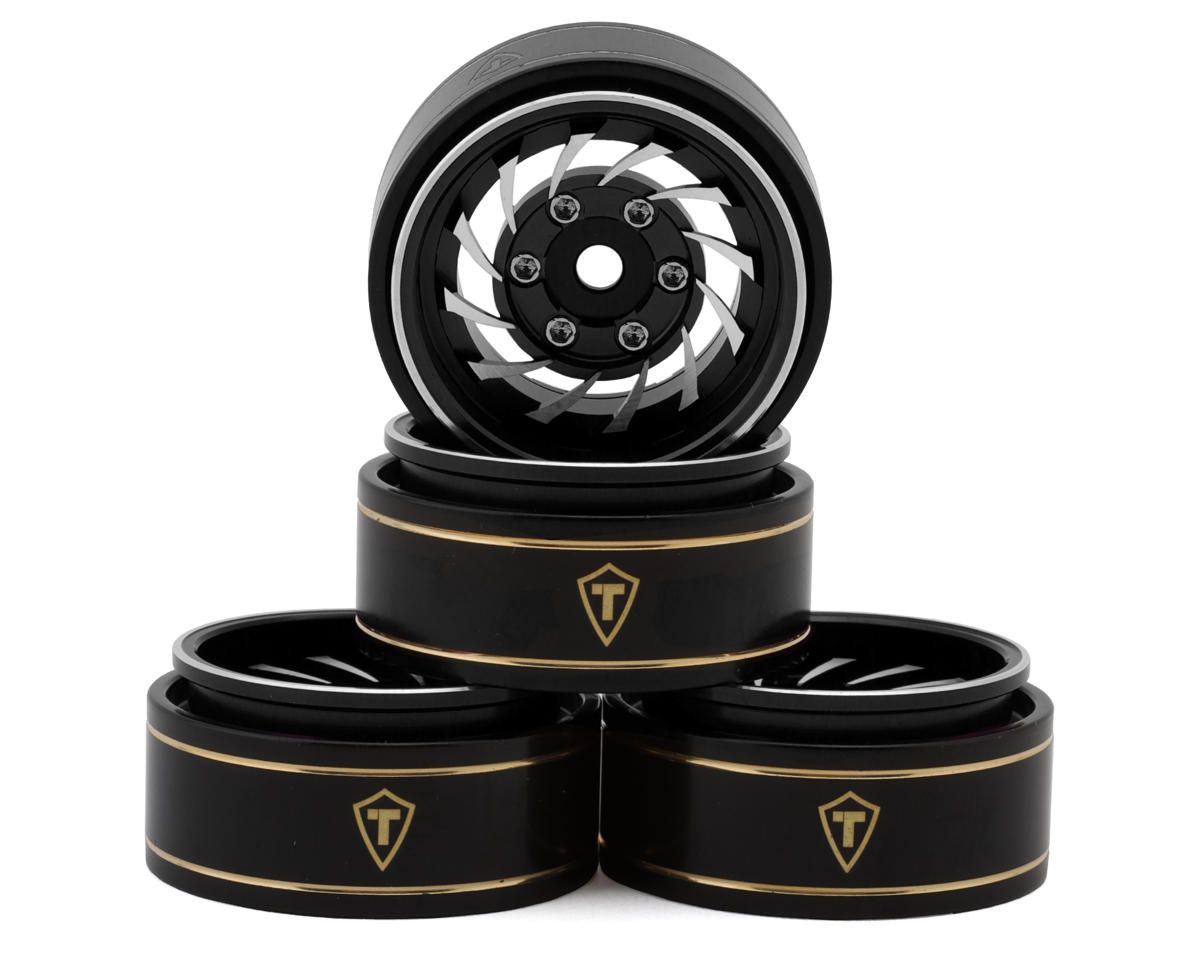 Treal Hobby Type L 1.0&quot; Aluminum Cyclone Beadlock Wheels (Silver) (4) (27.5g ea) TLHTSCX24-266