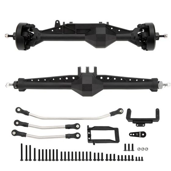 MEUS Racing 1/10 Black Nylon ISO Straight Axles with Front Axle Counterweight (Capra Width 224mm) SCX10-01-KY0127