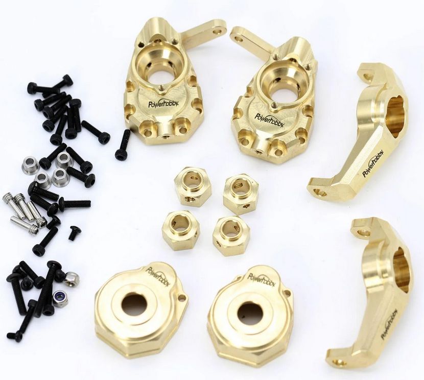 Powerhobby Brass UPGRADE PARTS Knuckles / Portal C Hubs Hexes FOR Traxxas TRX-4 PHTRX401